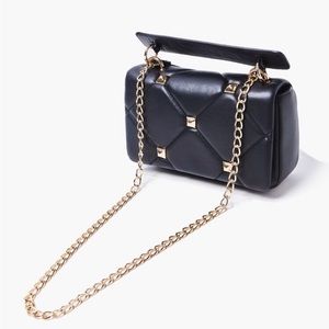 Studded Quilted Shoulder Bag